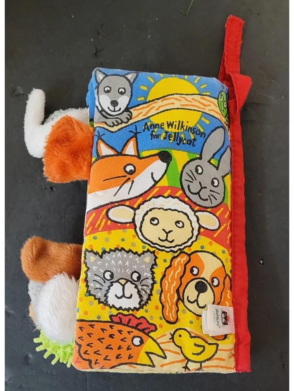 Jellycat Fluffy Tails Soft Book Animals Sensory Developmental Crinkle Noises